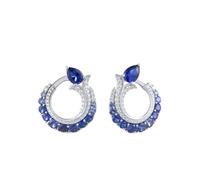 PVUVTNAHW Orecchini pendenti in argento sterling 925 con zirconi bianchi scintillanti e spinello blu for donna