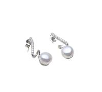 PVUVTNAHW Orecchini vintage con perle d'acqua dolce naturali, piccoli orecchini coltivati in argento 925 for donna