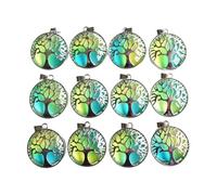 PVUVTNAHW Pendenti con albero della vita in lega di cristallo da 12 pezzi for la marcatura di accessori di gioielli(NO5)