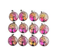 PVUVTNAHW Pendenti con albero della vita in lega di cristallo da 12 pezzi for la marcatura di accessori di gioielli(NO2)