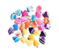 PVUVTNAHW Pendenti con ciondoli a forma di cuore in onice a strisce naturali da 30 pezzi da 20 mm for la creazione di gioielli(Mixed)