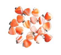PVUVTNAHW Pendenti con ciondoli a forma di cuore in onice a strisce naturali da 30 pezzi da 20 mm for la creazione di gioielli(Red)