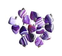 PVUVTNAHW Pendenti con ciondoli a forma di cuore in onice a strisce naturali da 30 pezzi da 20 mm for la creazione di gioielli(Purple)
