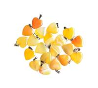 PVUVTNAHW Pendenti con ciondoli a forma di cuore in onice a strisce naturali da 30 pezzi da 20 mm for la creazione di gioielli(Yellow)