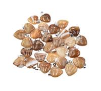 PVUVTNAHW Pendenti con ciondoli a forma di cuore in onice a strisce naturali da 30 pezzi da 20 mm for la creazione di gioielli(Coffee)