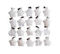 PVUVTNAHW Pendenti con ciondoli a forma di stella di agata striata in pietra naturale assortiti da 50 pz/lotto for la creazione di gioielli fai da te(White crystal)