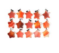 PVUVTNAHW Pendenti con ciondoli a forma di stella di agata striata in pietra naturale assortiti da 50 pz/lotto for la creazione di gioielli fai da te(Red onyx)