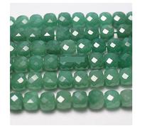 PVUVTNAHW Perline cubiche sfaccettate in avventurina verde, per braccialetti e collane
