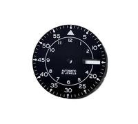 PVUVTNAHW Quadrante da 28,5 mm Sunburst Blue Lume Vintage Doppia finestra Data Modificato Parti di orologi compatibili for il movimento NH35/NH36(Svart)