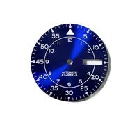 PVUVTNAHW Quadrante da 28,5 mm Sunburst Blue Lume Vintage Doppia finestra Data Modificato Parti di orologi compatibili for il movimento NH35/NH36(Blue)