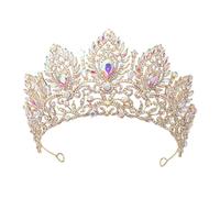 PVUVTNAHW Royal Queen Purple Crown Grande diadema Tiara da Sposa Elegante Accessorio for Capelli da Principessa for la Festa Nuziale(AB Colors)