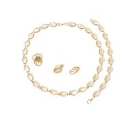 PVUVTNAHW Set di gioielli con orecchini e orecchini con collana in oro for la festa nuziale della donna