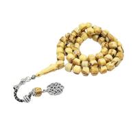 PVUVTNAHW Tasbih Giallo Baklat Musulmano Uomo Preghiera Perlina 33 51 99 100 Perline Braccialetto di Moda Islamica Gioielli Arabi Misbaha, Misura unica, 33 perline, Agata