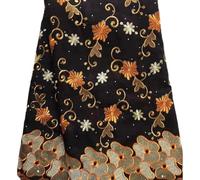 PVUVTNAHW Tessuto di pizzo africano in cotone da 5 metri, voile svizzero, tessuti nigeriani asciutti con strass for cucito da sposa(10 DX023)