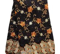 PVUVTNAHW Tessuto di pizzo africano in cotone da 5 metri, voile svizzero, tessuti nigeriani asciutti con strass for cucito da sposa(4 DX023)