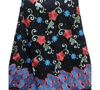 PVUVTNAHW Tessuto di pizzo africano in cotone da 5 metri, voile svizzero, tessuti nigeriani asciutti con strass for cucito da sposa(8 DX023)