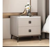 PVYGDXYI Comodino bianco moderno e minimalista per camera da letto in legno massello con piano di lavoro in ardesia, mini divano da camera da letto in legno/tavolino in legno con doppia S