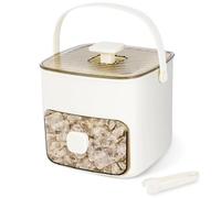 PVYGDXYI Press Type Ice Cube Maker, Scatola per la Produzione di Ghiaccio con Vassoio e Contenitore di Stoccaggio, Griglia per Ghiaccio Riutilizzabile a 48 Griglie per caffè, Cocktail e Succh White