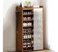 PVYGDXYI Scarpiera con copertura antipolvere, scarpiera in legno, verticale, per spazi piccoli e stretti (bianco, 70 x 132 cm)