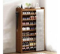 PVYGDXYI Scarpiera con copertura antipolvere, scarpiera in legno, verticale, per spazi piccoli e stretti (bianco, 100 x 150 cm)