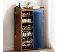 PVYGDXYI Scarpiera con copertura antipolvere, scarpiera in legno, verticale, per spazi piccoli e stretti (blu, 100 x 114 cm)