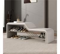 PVYGDXYI Scarpiera con cuscino in pelle, scarpiera per la casa, panca portaoggetti adatta per soggiorno, panca versatile da ingresso, panca moderna per scarpe (grigio, 100 cm)