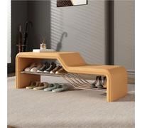 PVYGDXYI Scarpiera con cuscino in pelle, scarpiera per la casa, panca portaoggetti adatta per soggiorno, panca versatile da ingresso, panca moderna per scarpe (arancione, 130 cm)