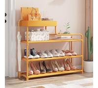 PVYGDXYI Scarpiera di grande capacità con partizione rimovibile, scaffale aperto, scarpiera autoportante, per tacchi, stivali, pantofole, salvaspazio (giallo, 60 x 78,5 cm)