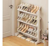 PVYGDXYI Scarpiera in legno, autoportante, spaziosa mensola da pavimento, scaffale aperto per ingresso, soggiorno, bagno, salvaspazio, colore bianco, 86 cm