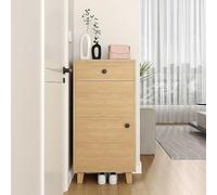 PVYGDXYI Scarpiera in legno con ante, scarpiera stretta con cassetto e partizione rimovibile, per angolo d'ingresso (giallo, 50 cm)