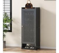 PVYGDXYI Scarpiera organizer verticale per scarpe, in bambù, con ante, salvaspazio, colore nero, 110 cm