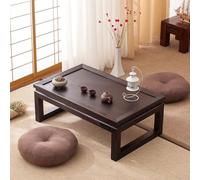 PVYGDXYI Tatami - Tavolo da tè con finestra per soggiorno e balcone creativo, scrivania per altare basso, per meditazione, piccola scrivania per camera da letto, pavimento, balcone creativo (nero, 60