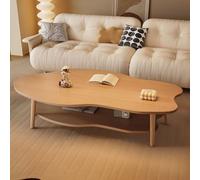 PVYGDXYI Tavolino a Forma di Nuvola di Livello, Tavolino Moderno di Metà Secolo con Deposito, Tavoli Centrali, Gambe in Legno Massiccio, Adatto per Soggiorno, Appartamento 47.2" W x 23.6" D x 15.7" H