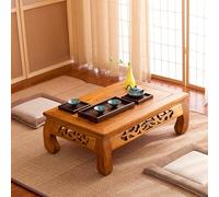 PVYGDXYI Tavolo da pavimento giapponese, tavolo basso per meditazione, in legno di olmo vecchio, tavolo da tè in legno massello, piccolo tavolo da tè con bordi lisci, piccolo tavolo in legno (naturale