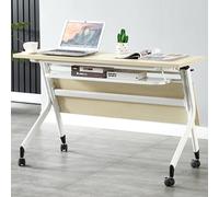 PVYGDXYI Tavolo Pieghevole Moderno per Sala conferenze, Tavolo Mobile per riunioni e corsi con Ruote, per Ufficio a casa (Naturale, 140x60x75 cm)