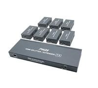 PW-HT226P7 HDMI Extender Splitter 7 Port Trasferimento di 165ft(50m) Tramite cavo Cat6 Supporto 1080P@60Hz EDID Copy