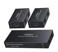 PW-HTS0102(POC) 1X2 Splitter HDMI Extender Over Cat6 Ethernet cavo con Senza ritardo telecomando a 50m/165ft a 1080P（1 In 2 Out）