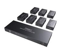 PW-HTS0107(POC) 1X7 Splitter HDMI Extender Over Cat6 Ethernet cavo con Senza ritardo telecomando a 50m/165ft a 1080P（1 In 7 Out）