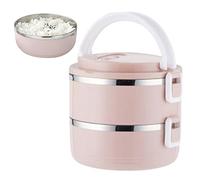 PW TOOLS Box, Lunch Box Termico in Acciaio Inossidabile, Contenitore Termico Portatile per Alimenti da 1400ml, Box Impilabile a 2 Strati per Bambini Adulti, per School Picnic
