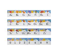 PW TOOLS Grafico Poster Alfabeto | Numero Linea Parete Alfabeto Grafico Decorazioni - Nursery Decor, 0-10 Numeri e Lettere dalla A alla Z per Sala Giochi, Bambini, Scuola Materna