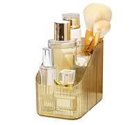 PW TOOLS Organizer da scrivania Trasparente - Scatola portaoggetti impilabile,Porta Trucchi e cancelleria per organizzazione scrivania, Cosmetici, Gioielli, espositore per la Cura della Pelle