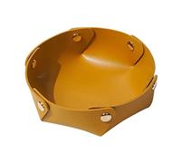 PW TOOLS Svuotatasche in Pelle | Vassoio portaoggetti in Pelle per Uomo e Donna | Portachiavi Rotondo da Tavolo per Ingresso | Organizer da Comodino per Orologio, Moneta, Chiave e Gioielli, 4 Colori