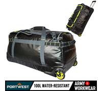 PW3 100L Idrorepellente Duffle Borsa Trolley Manico Telescopico Tempo Resistente