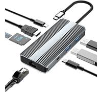 PWAYTEK Docking Station USB C 8 in 1 con 8 K HDMI, 100 W PD, Gigabit Ethernet, 2 USB e SD/TF, compatibile con MacBook/Dell/HP/Lenovo/Thunderbolt 3/4