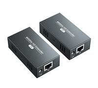 PWAYTEK Extender HDMI 4K@60Hz 3D, trasmissione senza compressione fino a 50m via cavo Cat5e/Cat6/Cat7, con funzione EDID e alimentazione POC, kit trasmettitore e ricevitore inclusi (Nero 4K)