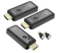 PWAYTEK Trasmettitore e 2 ricevitore HDMI wireless con decodifica 4K, uscita 1080P, portata 164FT, doppia banda 2,4G/5G, per PC/laptop/TV/proiettore, Plug & Play, senza app (nero 2RX)