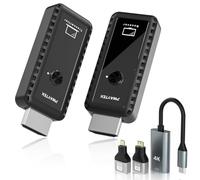 PWAYTEK Trasmettitore e ricevitore HDMI wireless con decodifica 4K, uscita 1080P, portata 100FT, doppia banda 2,4G/5G, per PC/laptop/TV/proiettore, Plug & Play, senza app