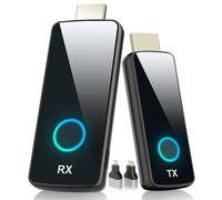 PWAYTEK Trasmettitore e Ricevitore HDMI Wireless PWAYTEK 4K, 50m, doppia banda 2.4G/5G, compatibile con PC, notebook, TV HD e proiettore, Plug & Play, senza app necessaria (nero 4K)