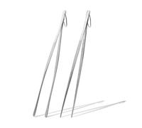 PWGHWG 2 Pezzi Pinze da Cucina Acciaio Inox 30,5 cm Pinza Cucina Professionali Pinze Cucina Testa Appuntita + Testa Rotonda Pinza da Cucina per Cucinare, Grigliare, Servire (Argento)