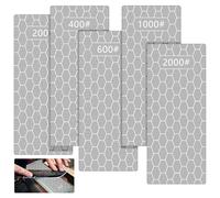 PWGHWG 5 Pezzi Pietra Diamantata per Affilatura 200/400/600/1000/2000 Pietra Affilare Coltelli Nido D'ape Design Antiscivolo Pietre per Affilare Diamantate Utensili da Cucina per Esterni